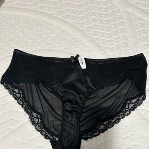 2 pair Adore Me Black Lace Trim Panties